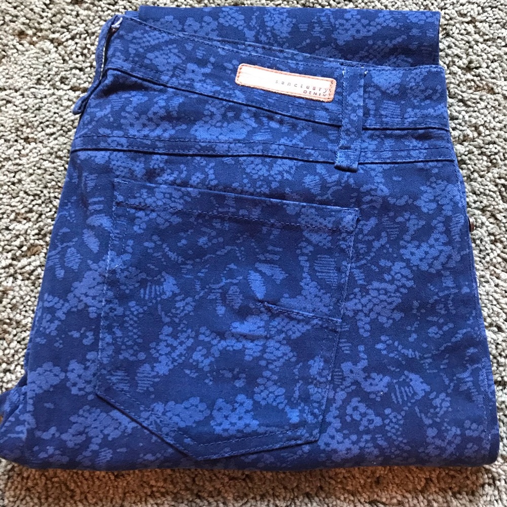 Sanctuary blue patterned skinny jeans